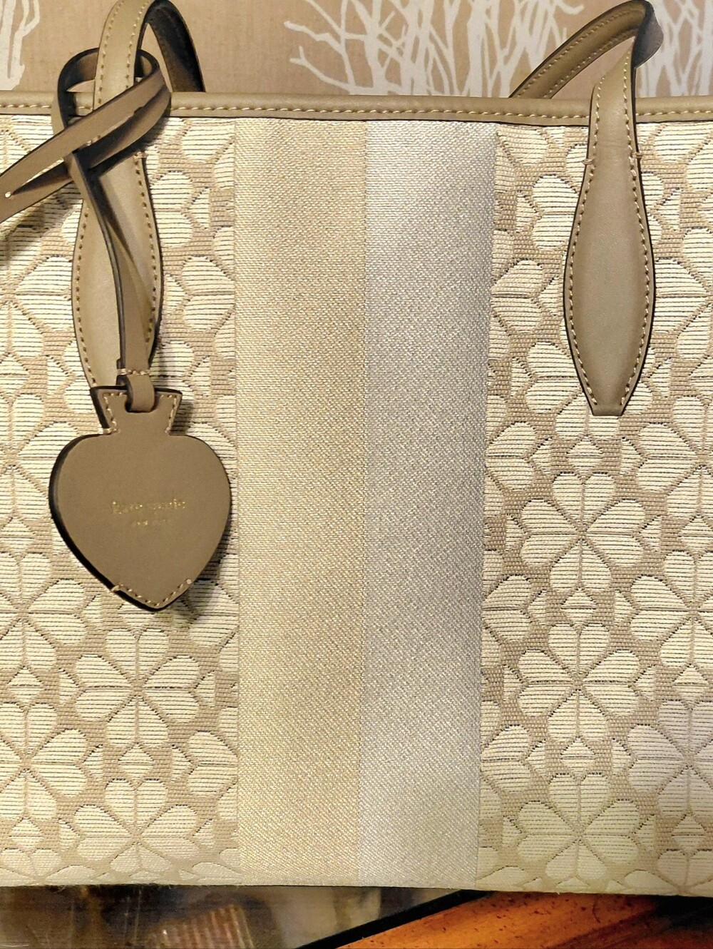 Kate Spade Tote Mini Wristlet Wallet 4 pc Spade Pattern Woven In Northern Italy - Picture 5 of 13